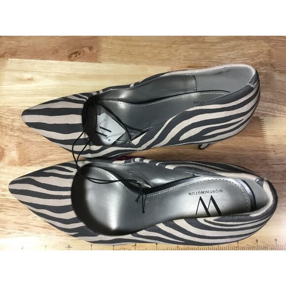 Worthington Zito Pumps Women's 9.5 Zebra Print Slip-On Pointed Toe Stiletto Heel - Picture 5 of 7